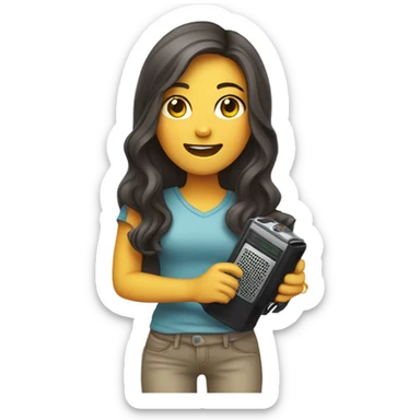 Voice recorder girl emoji sticker