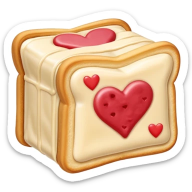 Frosted Toaster strudel pastry with hearts sticker