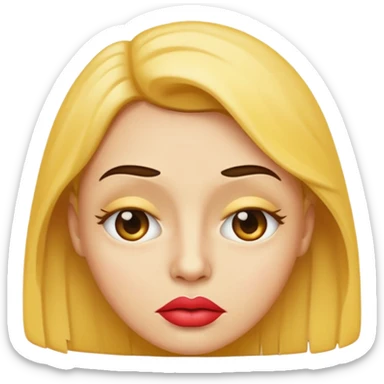 emoji sucking its lips in with one eyebrow up sticker