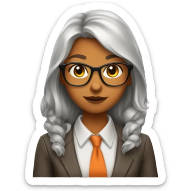 Anthropomorphic fox girl journalist sticker