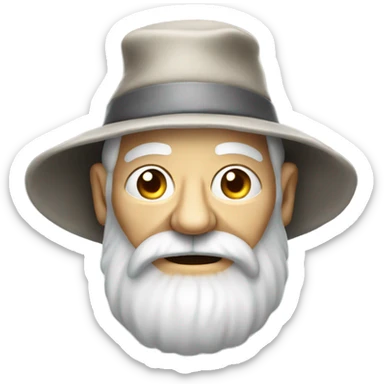 old man with beard looking like a UFO sticker