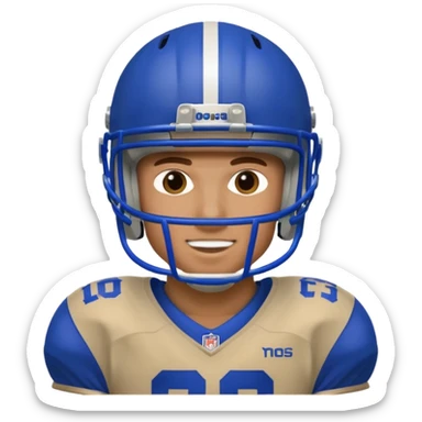 College football player helmet in a royal blue color Half face sticker