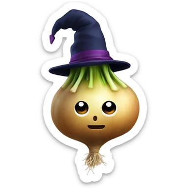 a turnip wearing a wizards hat sticker