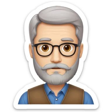 un escritor maduro con barba sticker