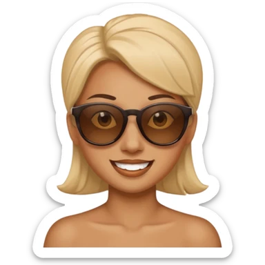 Naughty looking smile with sunglass sticker