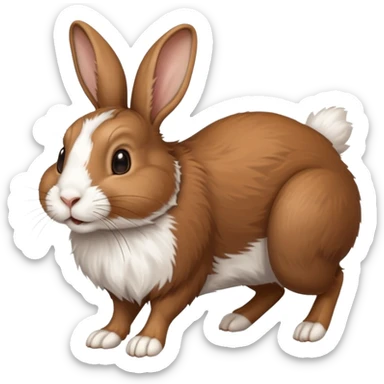 High resolution of a running farm rabbit sticker