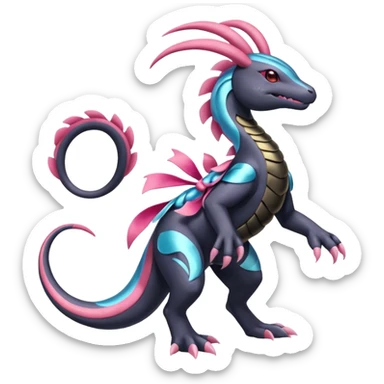 Shiny Dusknoir-Salandit-Sylveon-Fakémon-hybrid-creature (full body)  sticker