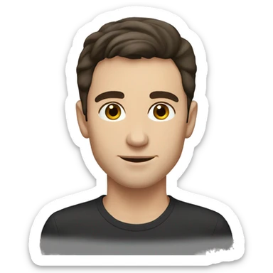 young caucasian man, dark brown hair, shaved elegant sticker