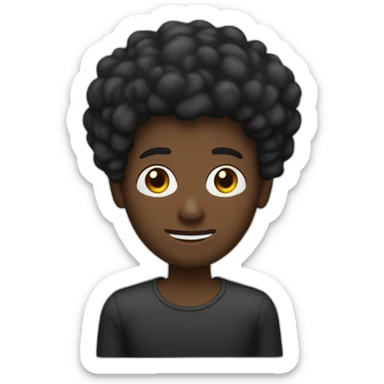 Un homme noir avec un petit bouc et une coupe afro embrasse sur la bouche un homme blanc avec des cheveux mi-longs bruns sticker