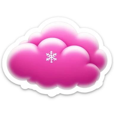Hot pink cloud with clear snowflakes everywhere  sticker