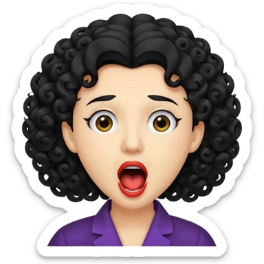 curly hair  opera singer singing sticker