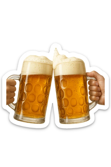 2 drink che fanno brindisi di birre sticker
