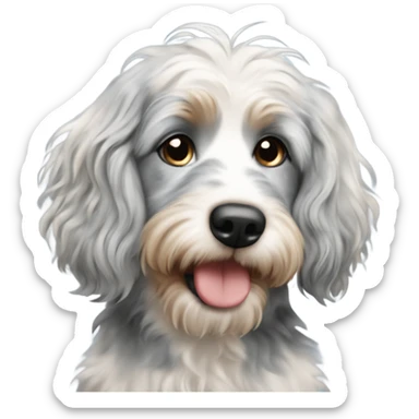Blonde girl with blue Merle aussiedoodle sticker