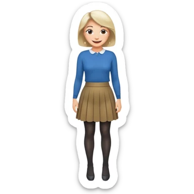 a fashionable middle aged woman, wearing skirt and tights  sticker