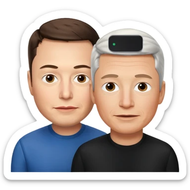 Elon musk and tim cook  sticker