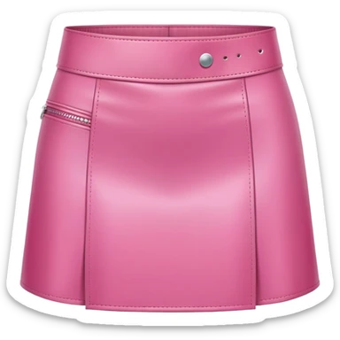 super realistic isolated pink leather mini skirt sticker