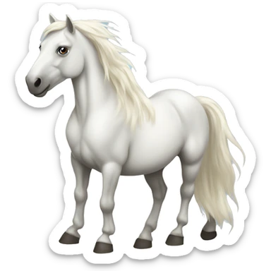 wite horse on the wind sticker