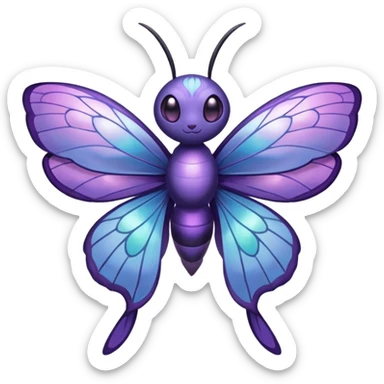 Venomoth-Butterfree-Lunala-Fakémon-hybrid-creature (full body)  sticker