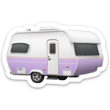 Realistic pastel purple camping travel trailer isolated.  sticker