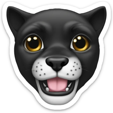 Un emoji de pantera negra podría ser completamente negro con un rostro feroz o alerta. Tendría orejas puntiagudas y ojos brillantes, sin manchas visibles en el cuerpo. La expresión sería intensa y misteriosa, destacando la elegancia del animal. sticker