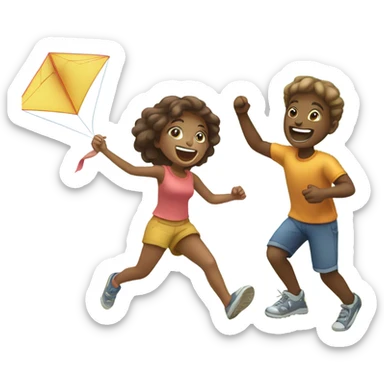 boy and girl enjoying outdoor fun sticker