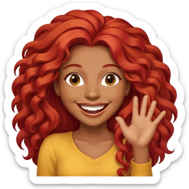 Afrolatina with long red hair celebrating something exciting sticker
