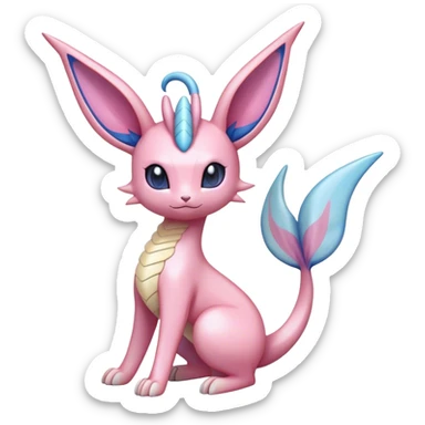 Shiny Cute Milotic-Sylveon-Espeon-Vaporeon-Dragonair-Pokémon-hybrid-fusion full body sticker