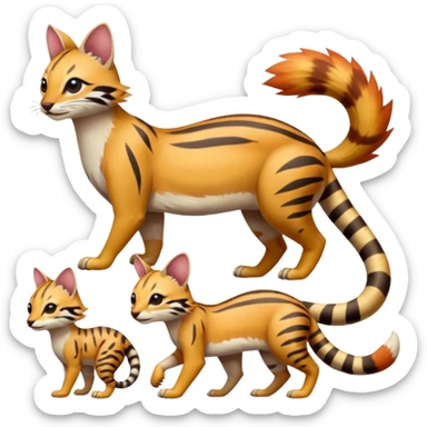 Colorful Soft Smooth Bobcat-Tiger-Numbat-Serval-Genet-Pokémon-Digimon-Fakémon-fusion-hybrid-creature sticker