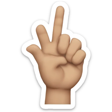 Mano con cuatro dedos arriba y una abajo  sticker