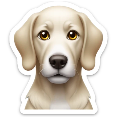 Now the dog is all sticky. He must ask his owner for a bath before dark.  sticker