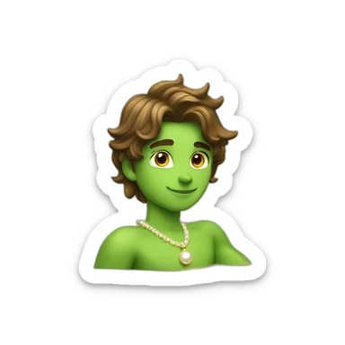 Posh-muscle-boy-brown-hair-green-eyes-pearl-necklace-in-golden-bathtub sticker