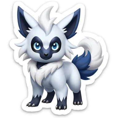 Epic Shiny Cool Cute Kawaii Absol-Zorua-Pokemon-fakemon-hybrid-animal Full Body  sticker