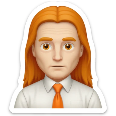 leonardo davinci in white shirt, orange tie sticker