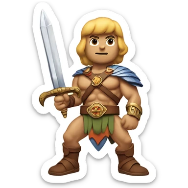 Heman from masters of the universe holding his sword sticker