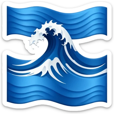 Wave Banner — blue cloth + white crest,Royal Banners sticker
