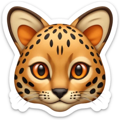 Draw an emoji of the face of an ocelot. sticker