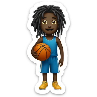 black kid woth dreads shopting a basketball sticker