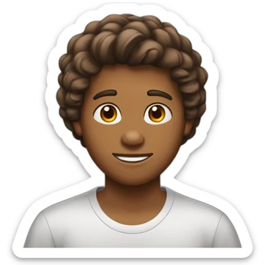 Menino de 15 anos marrom com cabelo cacheado sticker
