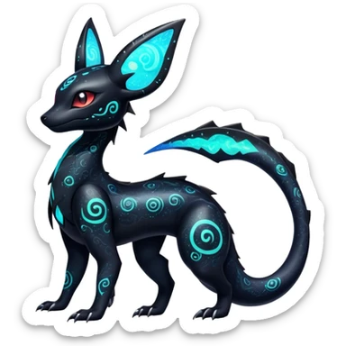 Nebulae Salandit-Umbreon-Fakémon-hybrid-creature (full body)  sticker