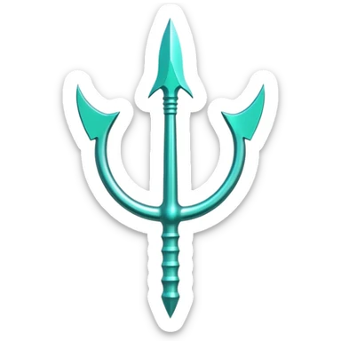 green aqua coloured trident sticker
