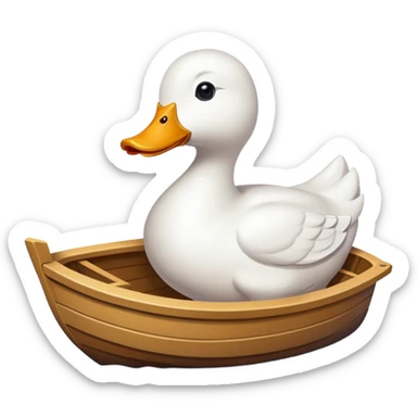 white duck-shaped boat sticker