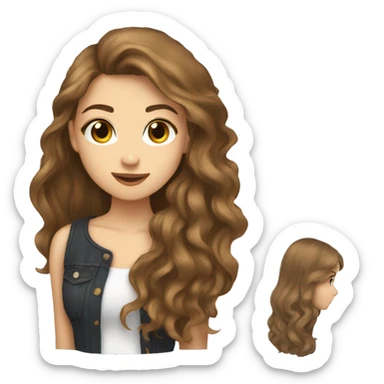 Brown Hair Girl und Dark blonde bo sticker