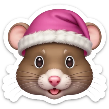 Rat with Christmas hats sticker