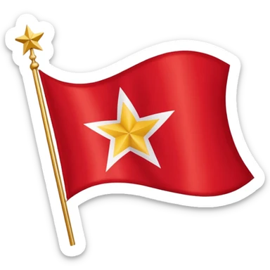 Bandeira do Pará em cor vermelho e uma listra banca na vertical e uma estrela dourada no centro sticker