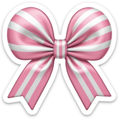 candy cane bow shape with light pink stripes and a satin bow sticker