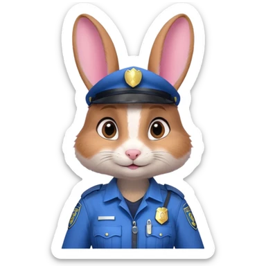 judy hopps with police suit from zootopia, Disney sticker
