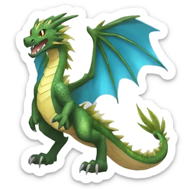   Cool Legendary Earthly Muddy Jungle Grass Dragon Fakemon sticker