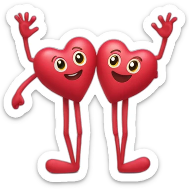 Heart with a sweet face on it and arms and legs coming out of it sticker