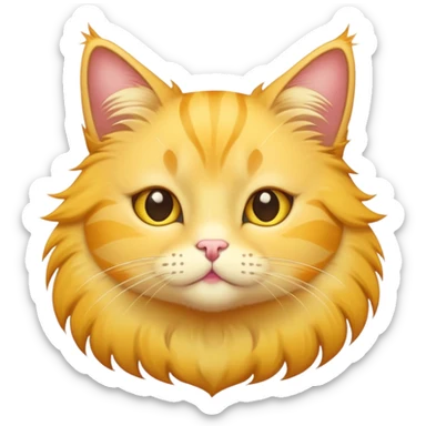 Yellow cat with stars instead of eyes sticker