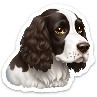 Black, white and brown English springer spaniel sticker